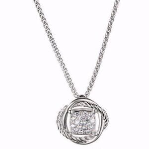 David Yurman Infinity Pendant Necklace with Pave Diamonds